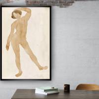 Akt Kunstdruck Auguste Rodin - stehende, nackte Frau Figur Vintage Bild ca.1897 - Abstrakte Malerei Geschenkidee Bild 2