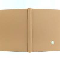 Notizbuch, Keramik ocker hellblau, A5, handgefertigt, 200 Seiten Recyclingpapier Bild 4