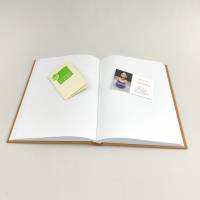 Notizbuch, Keramik ocker hellblau, A5, handgefertigt, 200 Seiten Recyclingpapier Bild 6