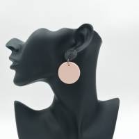 große Ohrringe rosa und schwarz aus Polymer Clay Bild 6