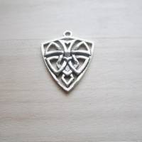 Charms Anhänger Keltischer Knoten Schutzschild Viking Antiksilber Bild 1