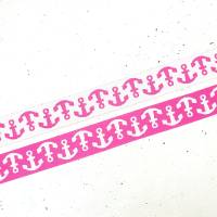 2 m o. mehr - 16 mm  breites  Anker Webband in pink-,blau-und rotweiß - beidseitig verwendbar - Lieferung in einem Stück Bild 2