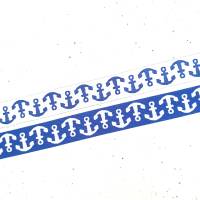 2 m o. mehr - 16 mm  breites  Anker Webband in pink-,blau-und rotweiß - beidseitig verwendbar - Lieferung in einem Stück Bild 3