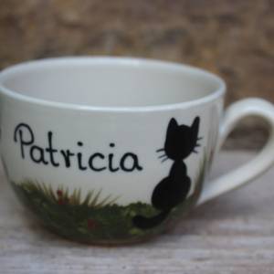 große Patricia Kaffeetasse Katzen Tasse Keramik Vintage Bild 1