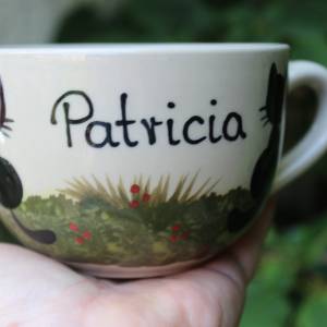große Patricia Kaffeetasse Katzen Tasse Keramik Vintage Bild 5