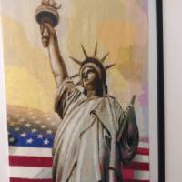 Handgefertigtes Stickbild mit der Freiheitsstatue/ Statue of Liberty, 62cm x 43 cm Bild 2
