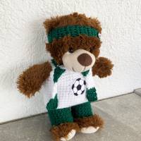 4 teilige Fußballkleidung für Teddybär 30 cm  grün  und weiß für Fußballfans sofort lieferbar !!! Bärenkleidung ! Bild 2