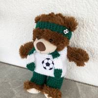 4 teilige Fußballkleidung für Teddybär 30 cm  grün  und weiß für Fußballfans sofort lieferbar !!! Bärenkleidung ! Bild 3