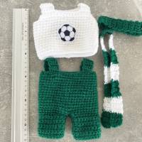 4 teilige Fußballkleidung für Teddybär 30 cm  grün  und weiß für Fußballfans sofort lieferbar !!! Bärenkleidung ! Bild 5