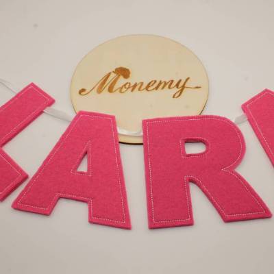 Buchstaben Girlande Name / Namenskette pink