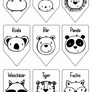 Holzwimpel Tiere personalisiert mit Namen / Türschild für Kinderzimmer Bild 7