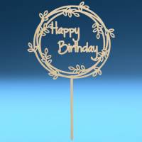 Cake-Topper zum Geburtstag, Happy Birthday - Kranz Bild 1