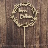 Cake-Topper zum Geburtstag, Happy Birthday - Kranz Bild 3