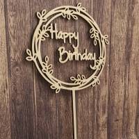 Cake-Topper zum Geburtstag, Happy Birthday - Kranz Bild 5