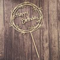 Cake-Topper zum Geburtstag, Happy Birthday - Kranz Bild 6