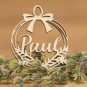 Personalisierte Christbaumkugeln / Weihnachtskugeln aus Holz / Weihnachtsgeschenk / Weihnachtsbaumschmuck Bild 2