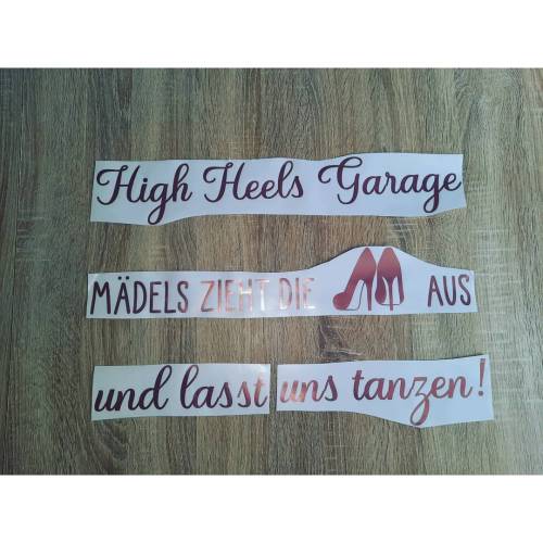 High Heels Garage mit Spruch Aufkleber DIY