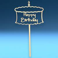 Cake-Topper zum Geburtstag, Happy Birthday - Torte Bild 1