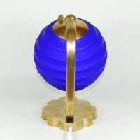 Unikat Tischlampe Leuchte 21 cm klein Nachtlicht Messing 50er mid century gold blau einmalig vintage upcycling Bild 4
