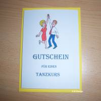Gutscheinkarte-Klappkarte mit Kuvert,"Gutschein für einen Tanzkurs", Geburtstag, Hochzeitstag,Postkarte Bild 1