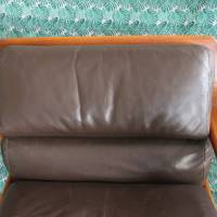dänischer Sessel mit Lederpolster 60er Jahre Bild 5