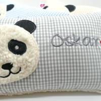 Namenskissen Taufkissen Kuschelkissen Kindergartenkissen Geburtsgeschenk  Panda Pandabär Bild 4