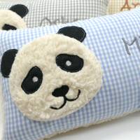 Namenskissen Taufkissen Kuschelkissen Kindergartenkissen Geburtsgeschenk  Panda Pandabär Bild 8