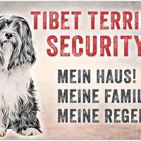 Hundeschild TIBET TERRIER SECURITY, wetterbeständiges Warnschild Bild 1
