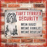 Hundeschild TIBET TERRIER SECURITY, wetterbeständiges Warnschild Bild 2