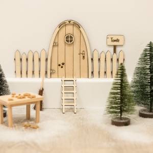 Wichteltür / Elfentür / Nissedor mit Namensschild Weihnachten Personalisiert aus Holz / Adventszeit Bild 1