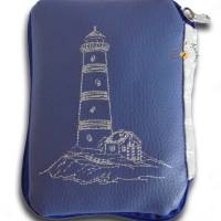 Maritime Falttasche Einkaufsbeutel mit Stickmotiv Namen Moin Leuchtturm Einkaufstaschen Geschenke Geburtstag Weihnachten Bild 4