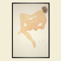 Akt Kunstdruck Auguste Rodin - sitzende, nackte Frau Figur Vintage Bild ca.1897 - Abstrakte Malerei Geschenkidee Bild 1