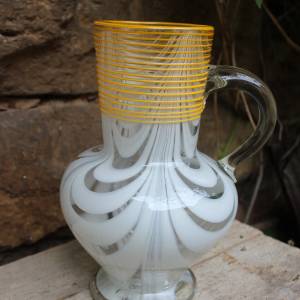 antiker Fadenglas Krug 2 l Lauscha Glaskrug 1880 - 1900 Bild 3