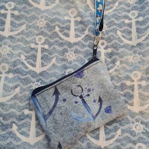 Einkaufstasche Handtasche Umhängetasche Anker  maritim mit kleiner Schlüsseltasche Bild 8