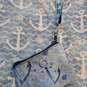 Einkaufstasche Handtasche Umhängetasche Anker  maritim mit kleiner Schlüsseltasche Bild 9
