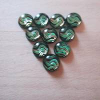 10x Resin Cabochons 10 mm, grün, silberne Linie Bild 1