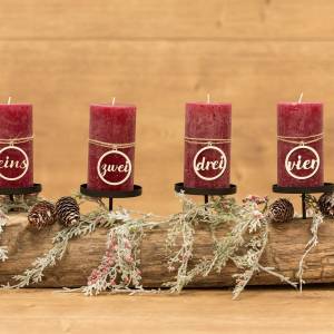 Adventskranz Zahlen 1 - 4 / Holzzahlen für Kerzen Weihnachten Bild 1