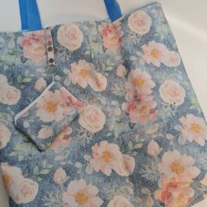 Einkaufstasche Handtasche Umhängetasche Rose mit kleiner Schlüsseltasche Bild 1