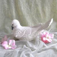 Taube aus Keramik weiß Bild 2