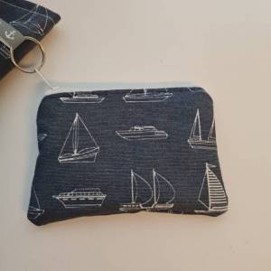 Einkaufstasche Handtasche Umhängetasche Schiff maritim mit kleiner Schlüsseltasche Bild 4