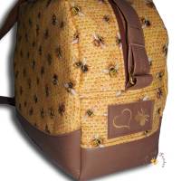Große Handtasche Maja antikbraun Bienenstoff Umhängetaschen Schultertaschen personalisierte Tasche mit Wunschnamen Bild 2