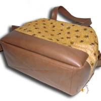 Große Handtasche Maja antikbraun Bienenstoff Umhängetaschen Schultertaschen personalisierte Tasche mit Wunschnamen Bild 3