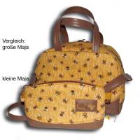 Große Handtasche Maja antikbraun Bienenstoff Umhängetaschen Schultertaschen personalisierte Tasche mit Wunschnamen Bild 4