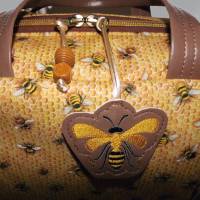 Große Handtasche Maja antikbraun Bienenstoff Umhängetaschen Schultertaschen personalisierte Tasche mit Wunschnamen Bild 5