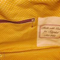 Große Handtasche Maja antikbraun Bienenstoff Umhängetaschen Schultertaschen personalisierte Tasche mit Wunschnamen Bild 7