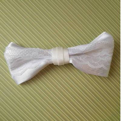 Festliche weiße Schleife Haarschmuck für Braut Hochzeit Kommunion Konfirmation Haarklammer romantisch