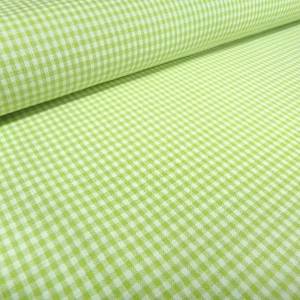 Stoff 100% Baumwolle 2 mm Zefir Karo grün weiß kariert Kleiderstoff Dekostoff Blusenstoff Bild 1