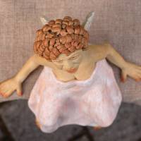 Engel sind himmlische Lichtwesen - Kantenhocker - Skulptur aus Keramik - Kleinplastik aus Ton Bild 5