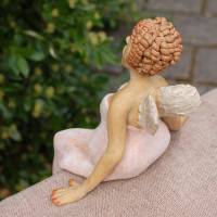 Engel sind himmlische Lichtwesen - Kantenhocker - Skulptur aus Keramik - Kleinplastik aus Ton Bild 7