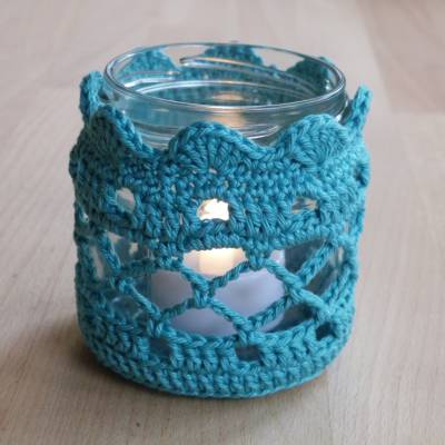 Häkelanleitung Windlichtglas-Husse, pdf-Datei